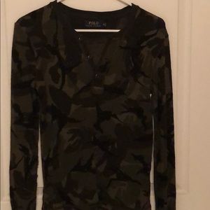 Camouflage Henley top Poli Ralph Lauren size M